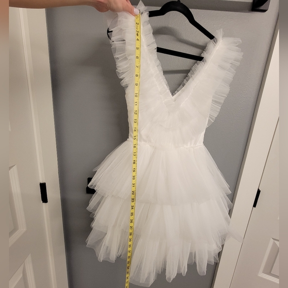 SELFIE LESLIE Froufrou Layered White Tulle Mini Dress - Picture 9 of 13